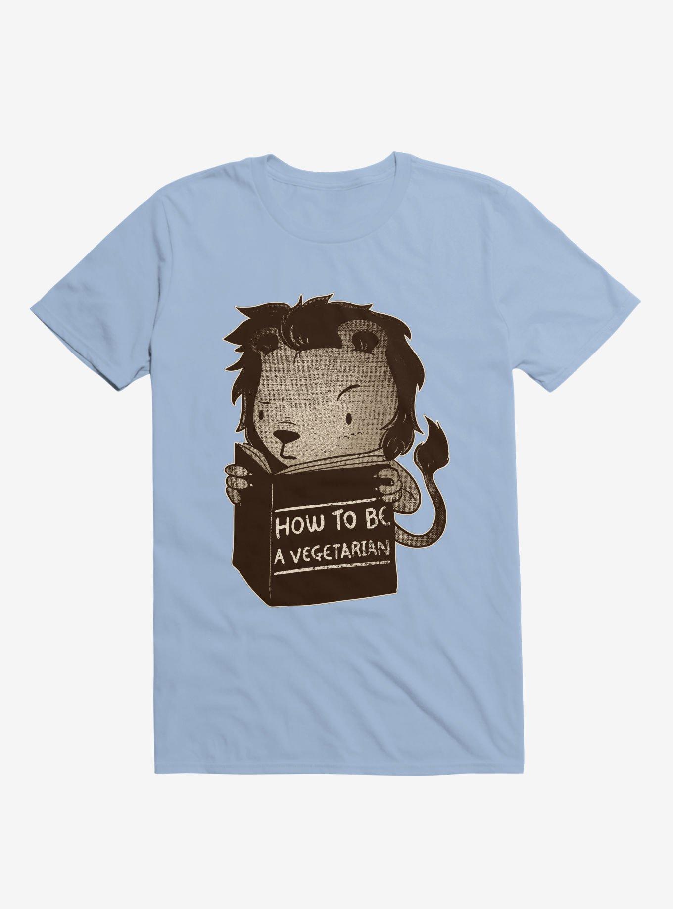 Lion Book How To Be Vegetarian T-Shirt, LIGHT BLUE, hi-res