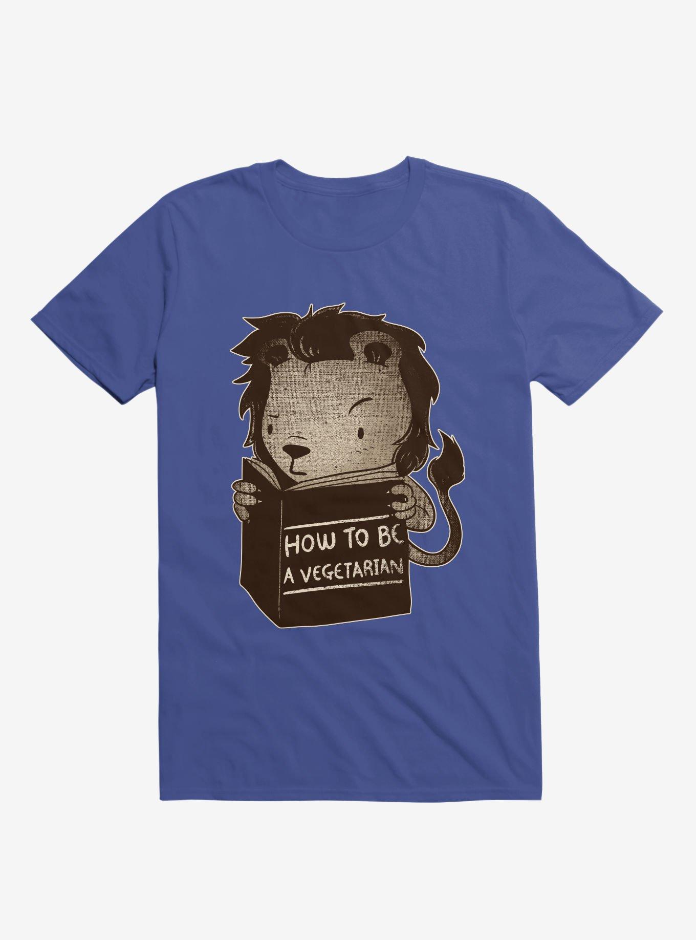 Lion Book How To Be Vegetarian T-Shirt, ROYAL, hi-res