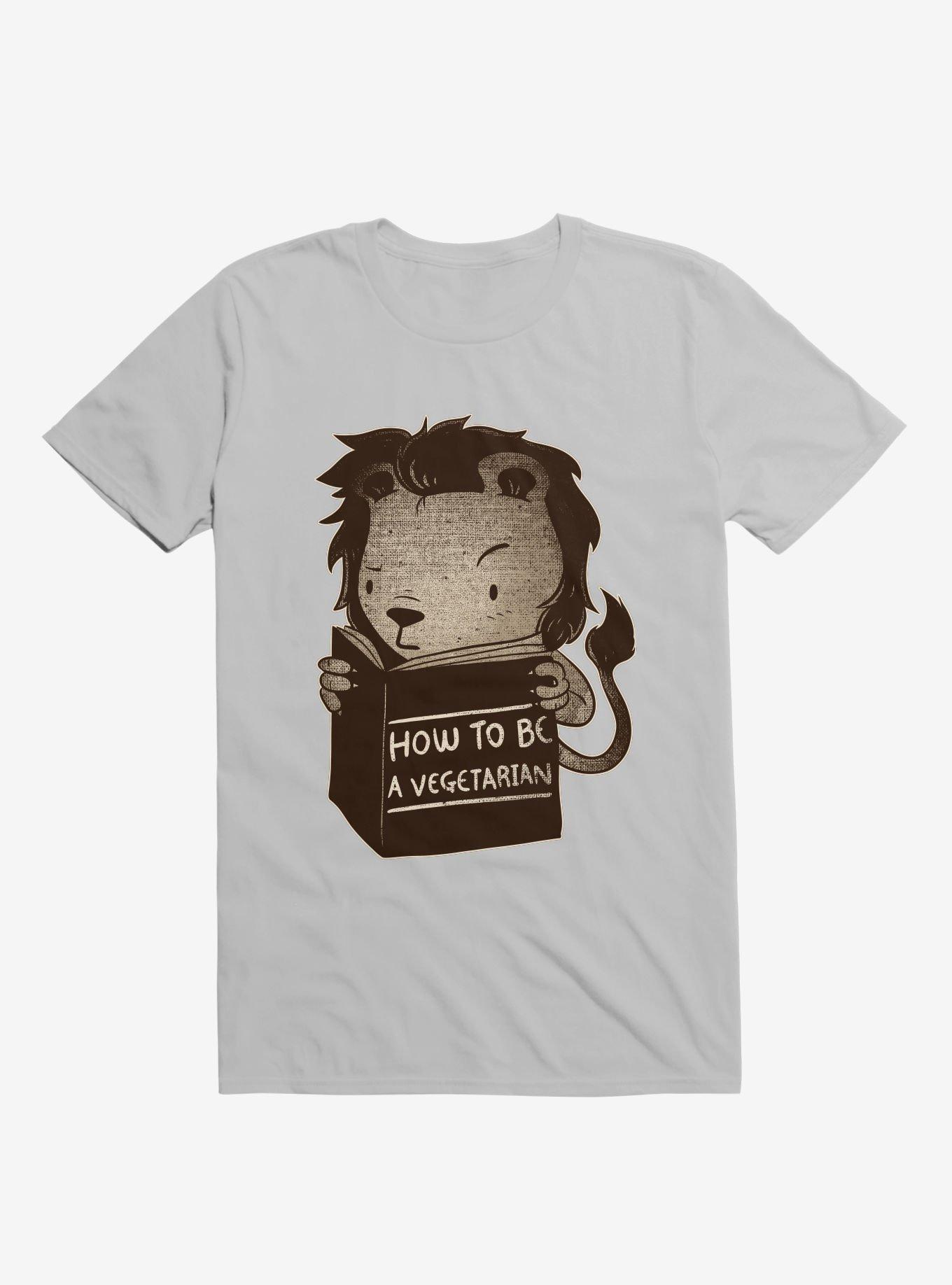 Lion Book How To Be Vegetarian T-Shirt, ICE GREY, hi-res