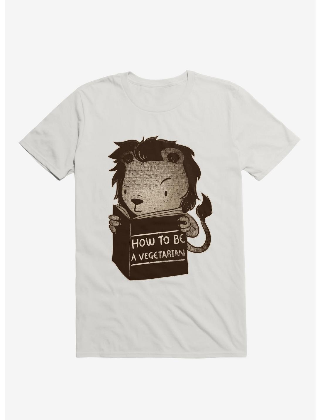 Lion Book How To Be Vegetarian T-Shirt, WHITE, hi-res