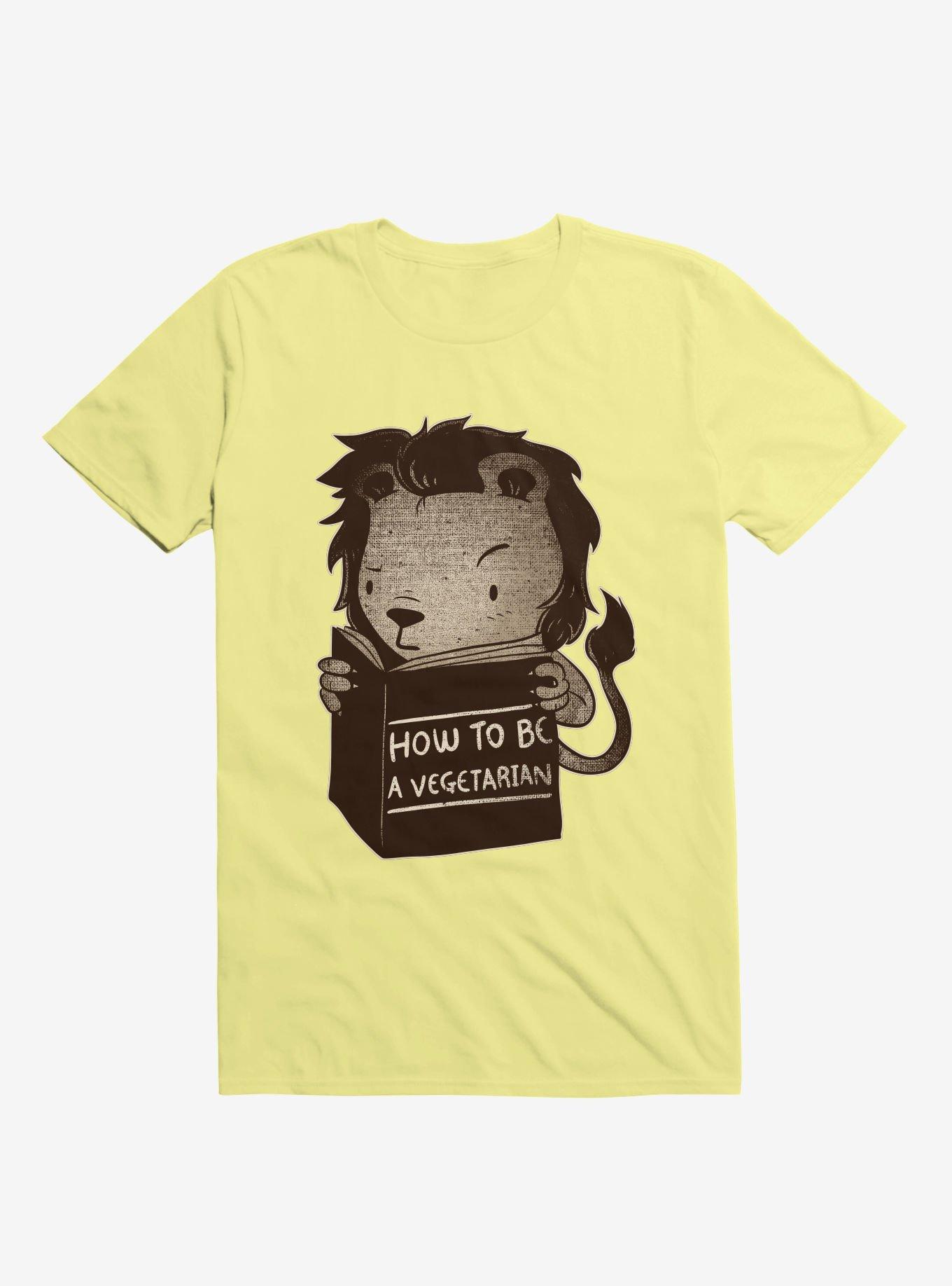 Lion Book How To Be Vegetarian T-Shirt, CORN SILK, hi-res