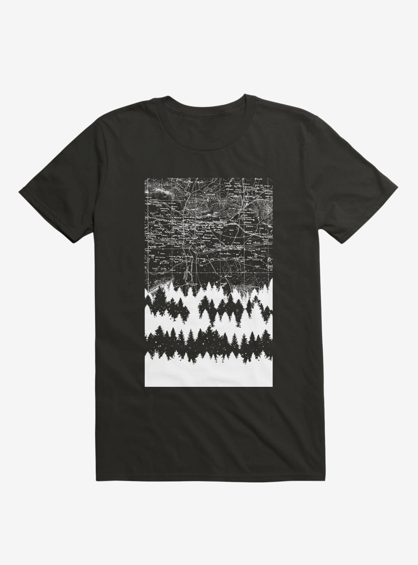 Maps Silhouette Square T-Shirt, BLACK, hi-res