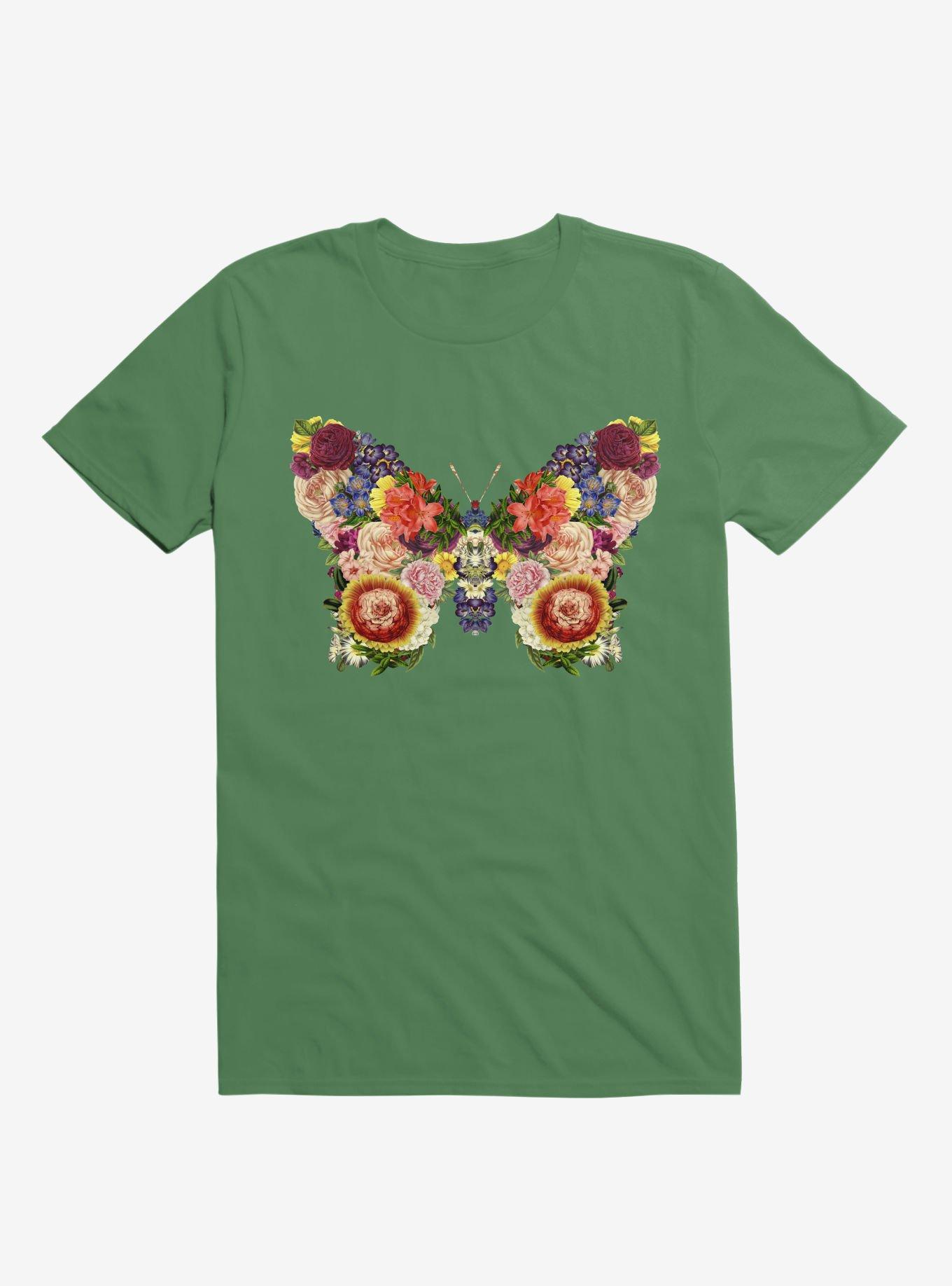 Spring Butterfly Floral T-Shirt, KELLY GREEN, hi-res