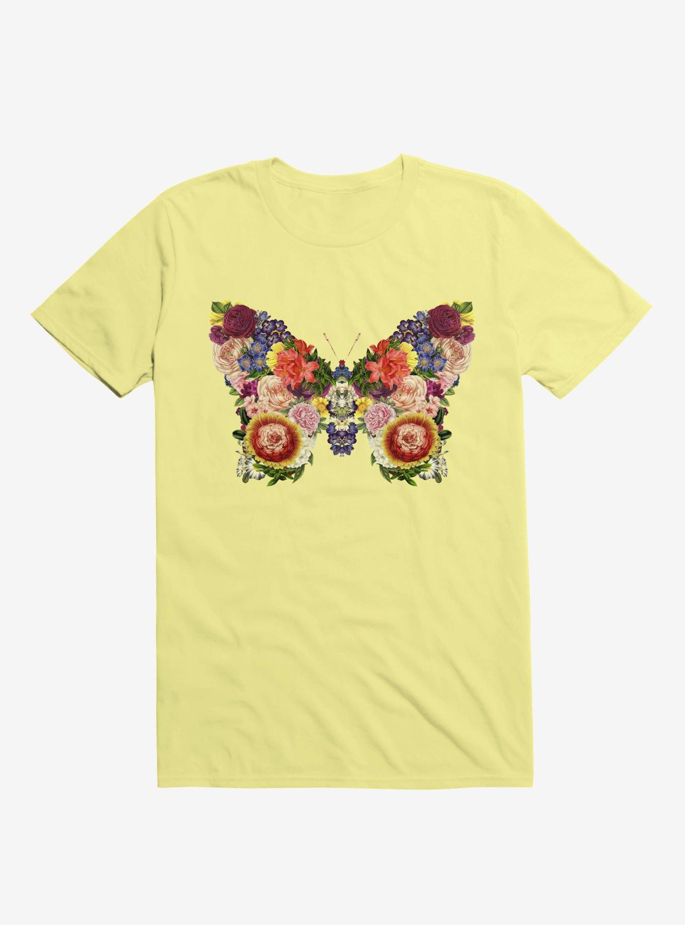 Spring Butterfly Floral T-Shirt, CORN SILK, hi-res