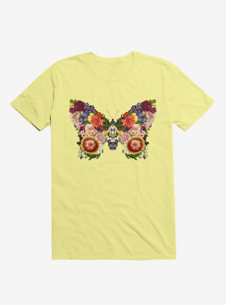 Spring Butterfly Floral T-Shirt - YELLOW | Hot Topic