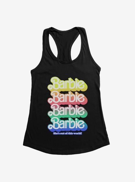 Barbie Pastel Rainbow She's Out Of This World Logo Girls Tank | Hot Topic