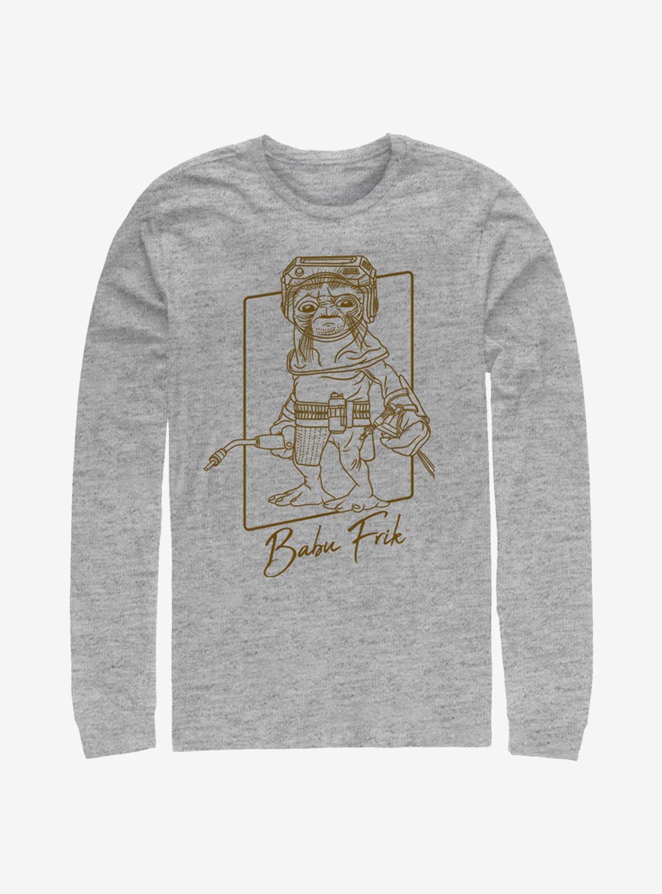 Star Wars: The Rise Of Skywalker Babu Outline Long-Sleeve T-Shirt, ATH HTR, hi-res