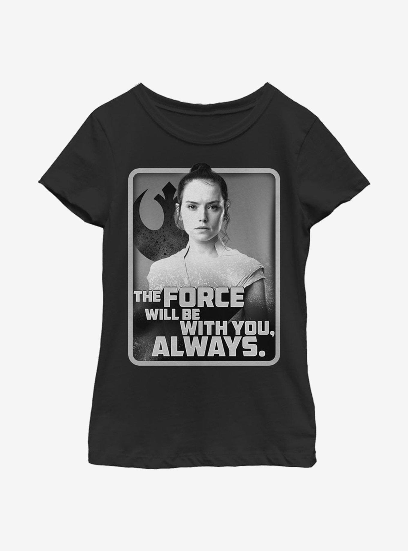 Star Wars: The Rise Of Skywalker With You Rey Youth Girls T-Shirt, BLACK, hi-res