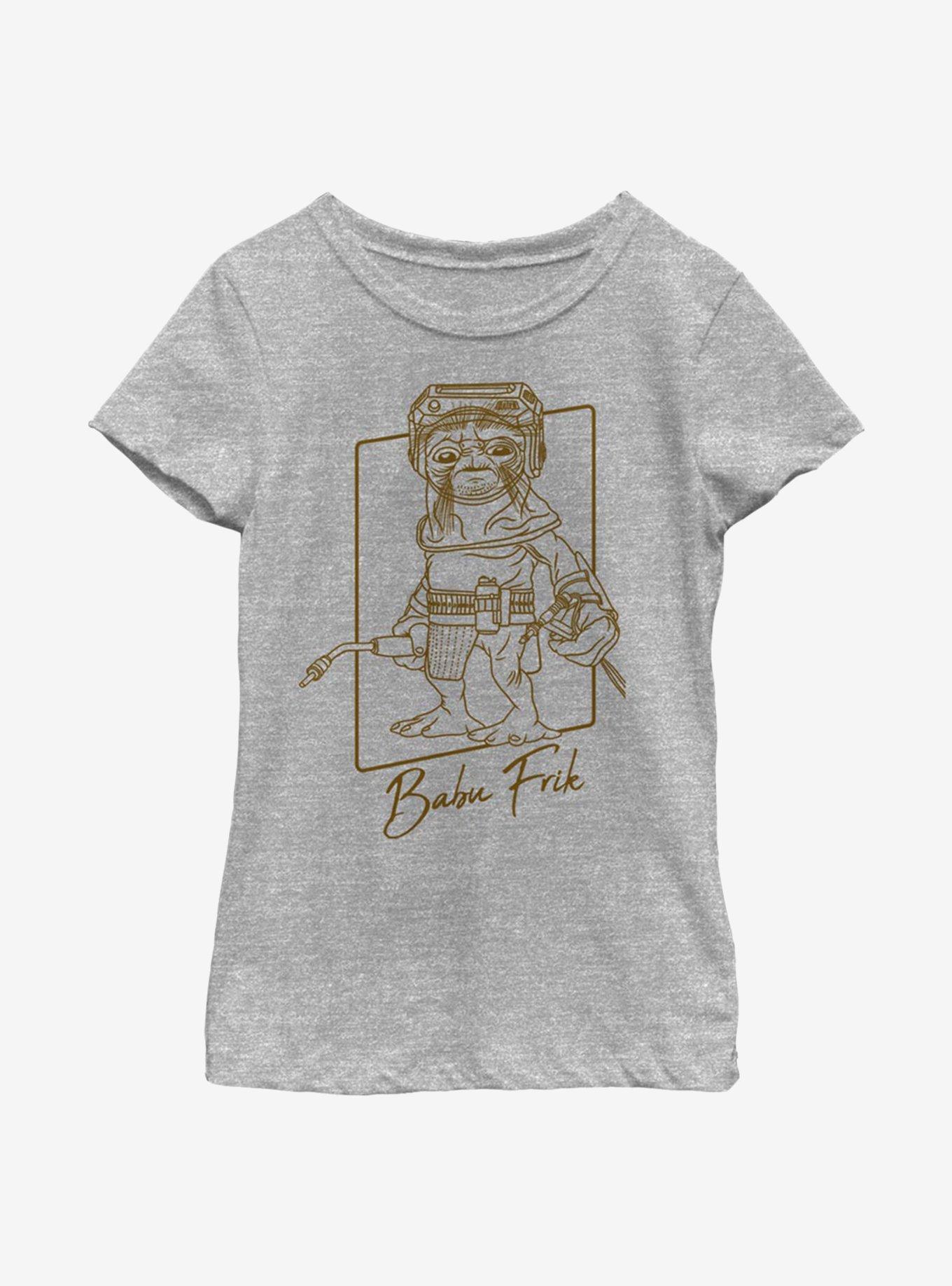 Star Wars: The Rise Of Skywalker Babu Outline Youth Girls T-Shirt, ATH HTR, hi-res