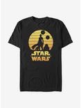Star Wars: The Rise Of Skywalker Rey BB-8 Sunset T-Shirt, BLACK, hi-res