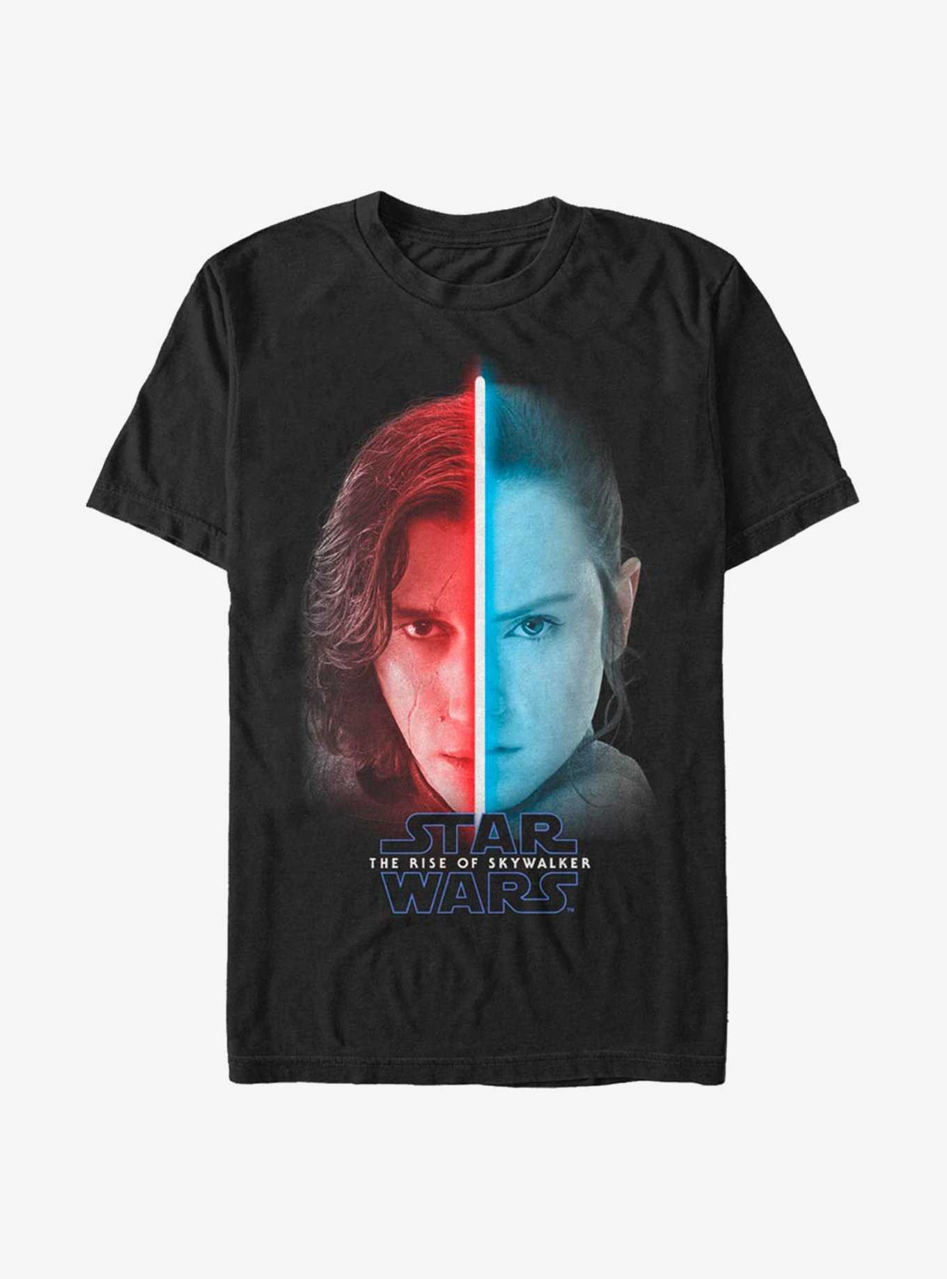 Star Wars: The Rise Of Skywalker Split Face Rey And Kylo T-Shirt, , hi-res