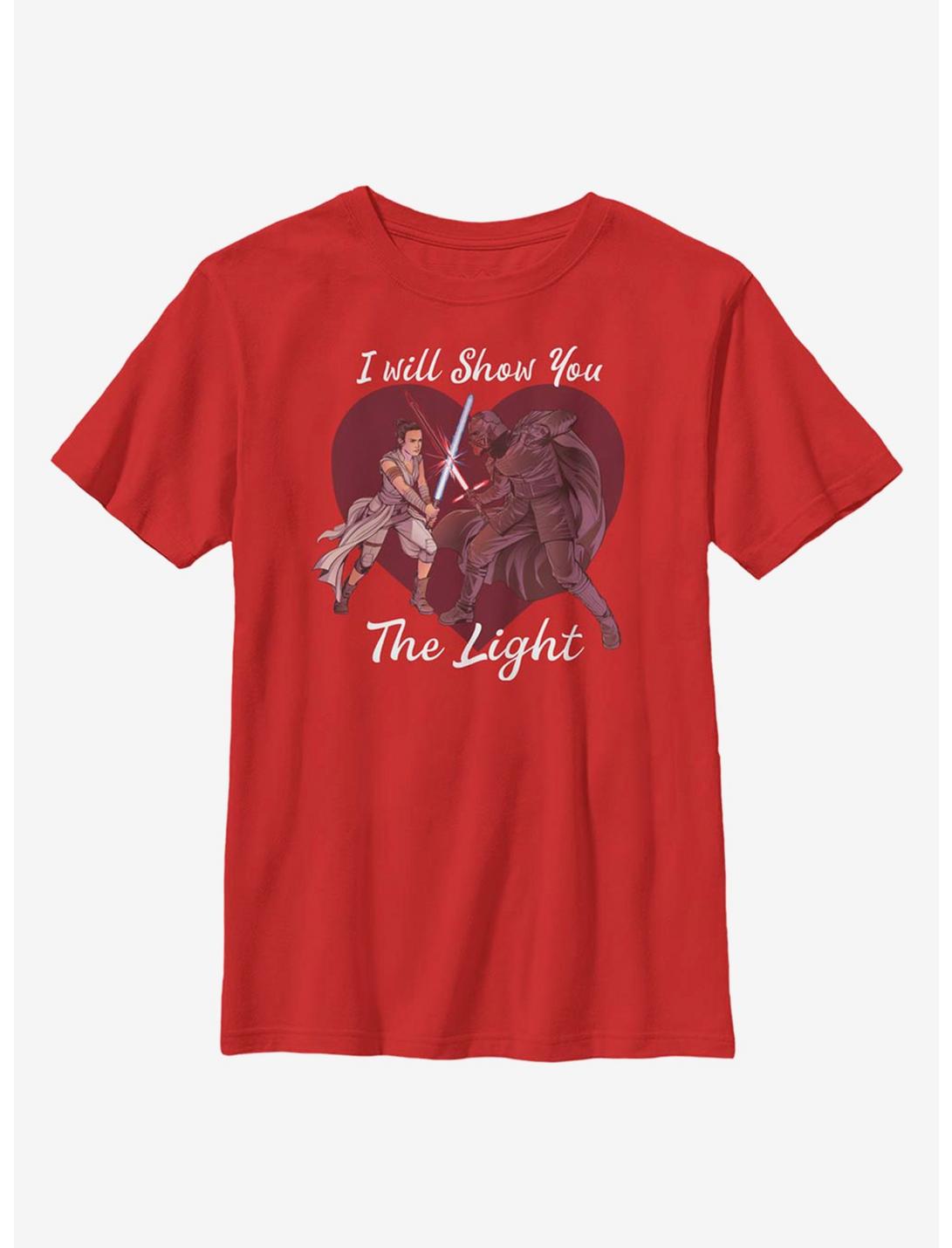 Star Wars: The Rise Of Skywalker I Will Show You The Light Youth T-Shirt, RED, hi-res
