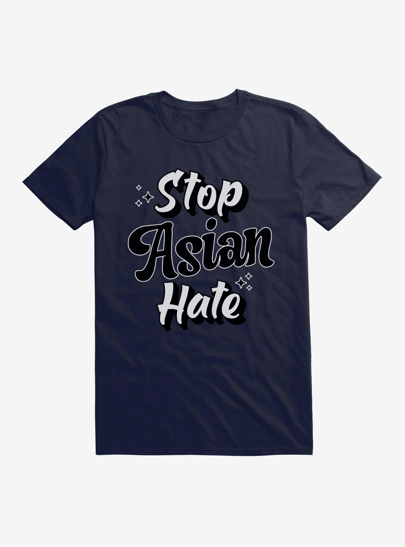 Stop Asian Hate Sparkle T-Shirt, NAVY, hi-res