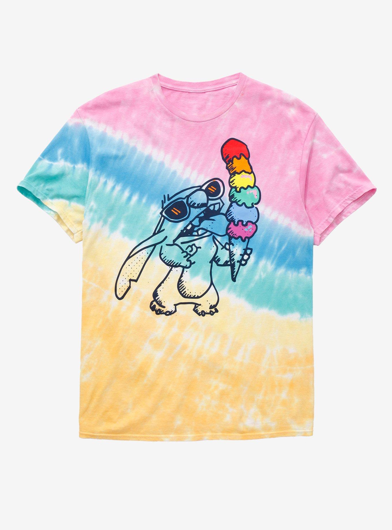 Disney Pride Lilo And Stitch Stitch With Ice Cream Tie Dye T Shirt Boxlunch Exclusive Boxlunch 9072