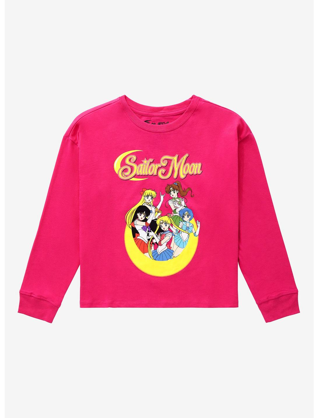 Sailor Moon Group Long Sleeve Youth T-Shirt, PINK, hi-res