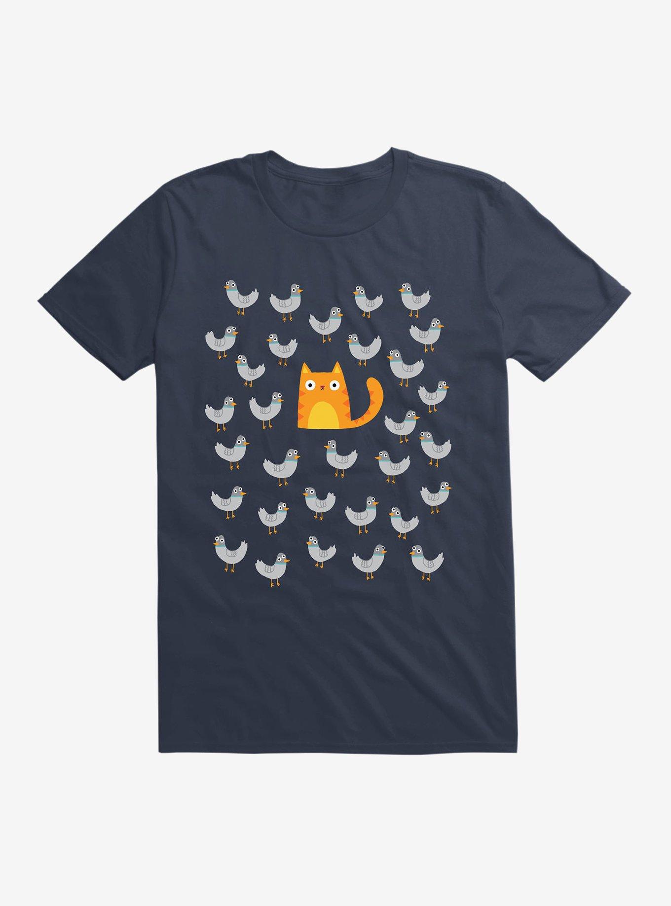 Cat Among The Pigeons T-Shirt, NAVY, hi-res