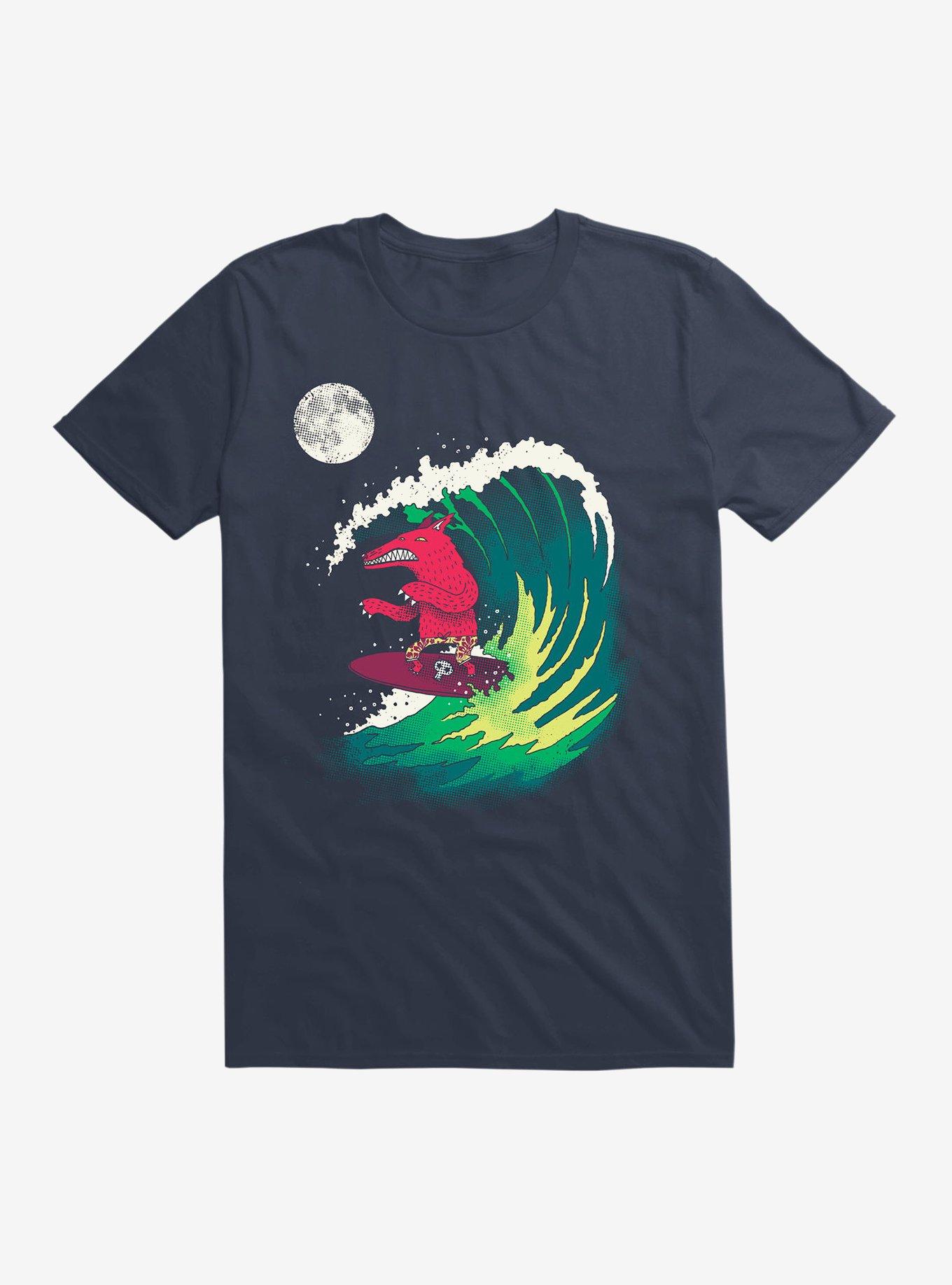 Moonlight Surfer T-Shirt, NAVY, hi-res