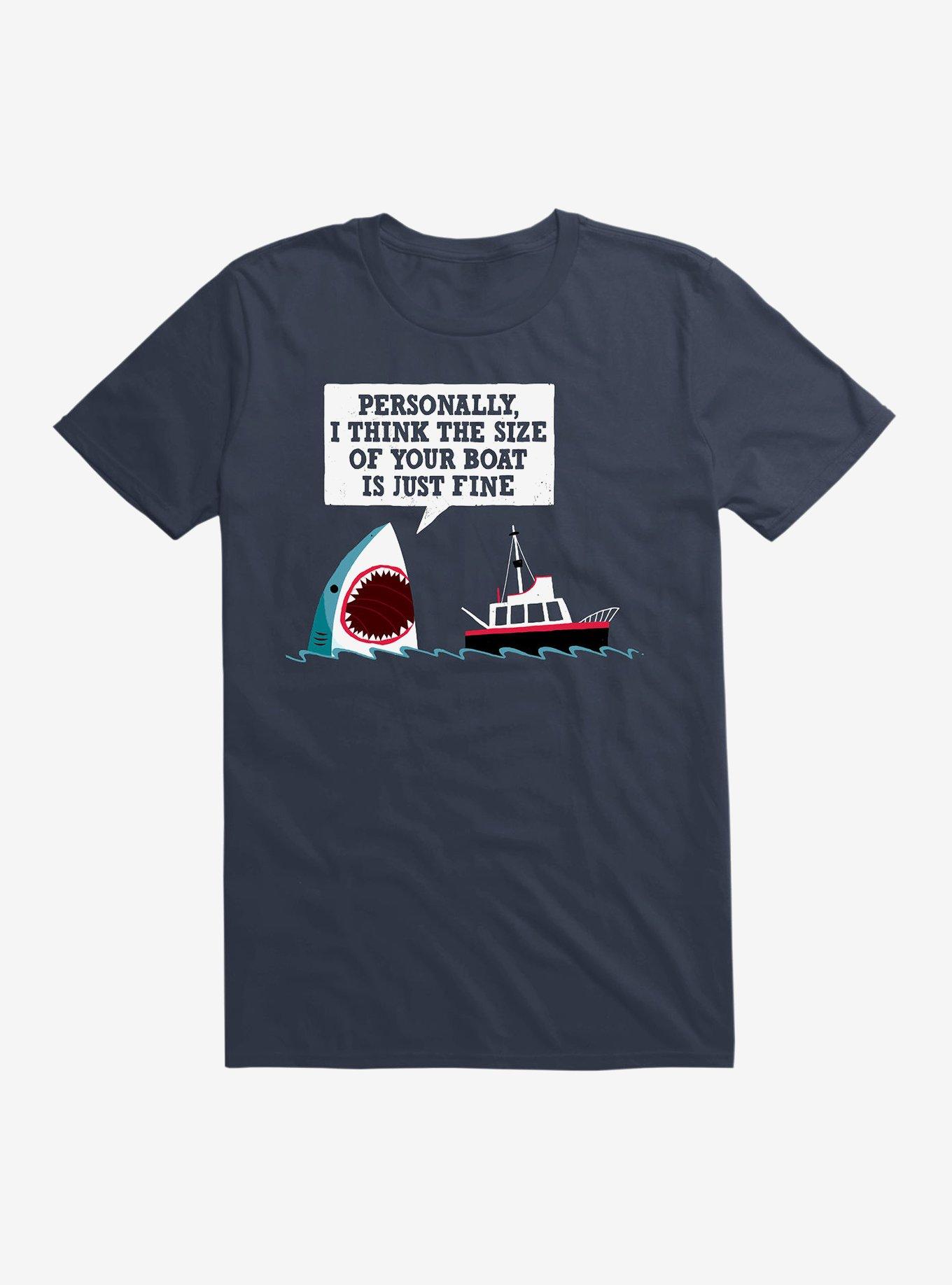 Polite Shark T-Shirt, NAVY, hi-res