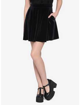 Black Velvet Skater Skirt, , hi-res