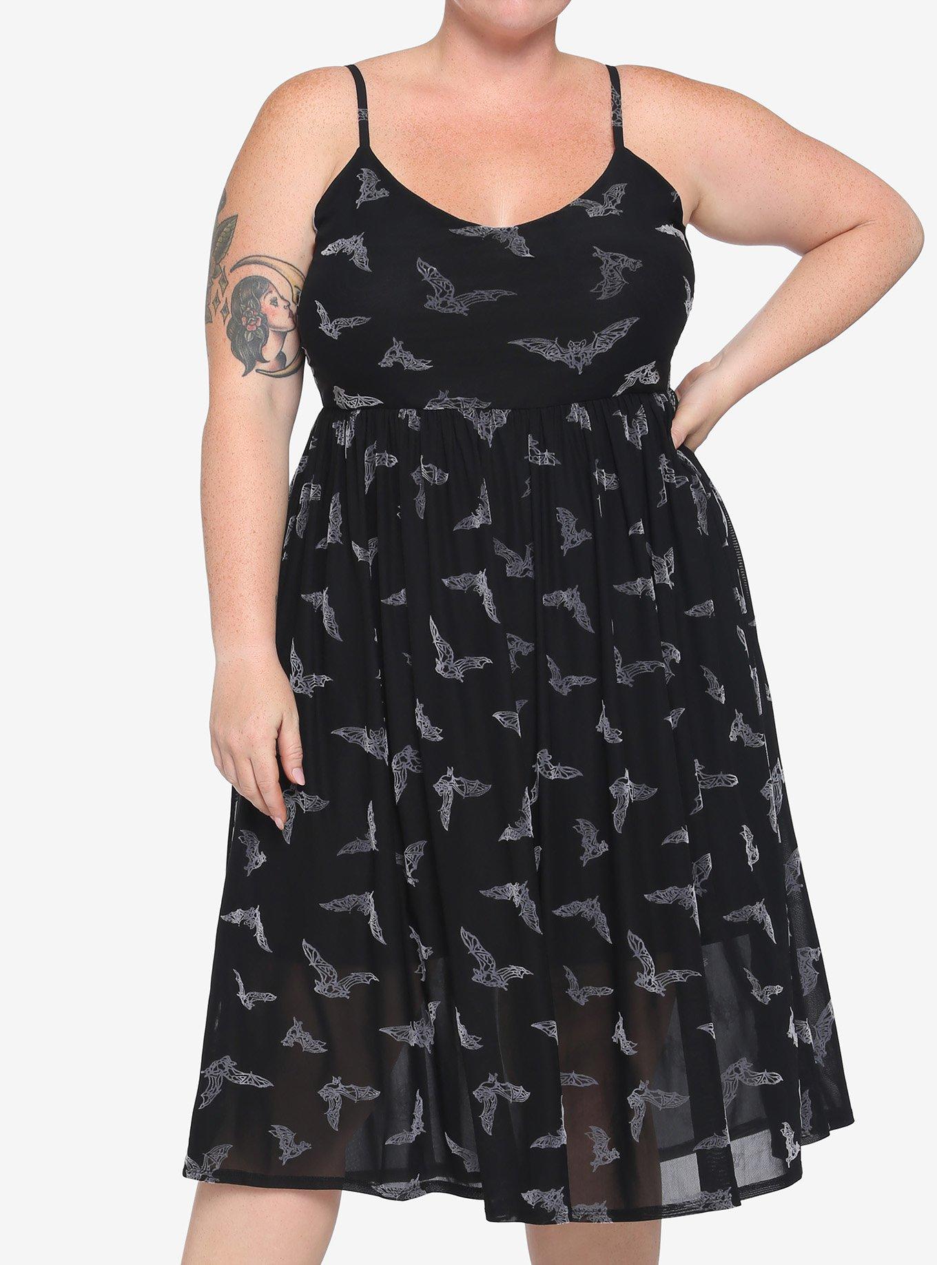 Bats Flocked Babydoll Dress Plus Size Hot Topic