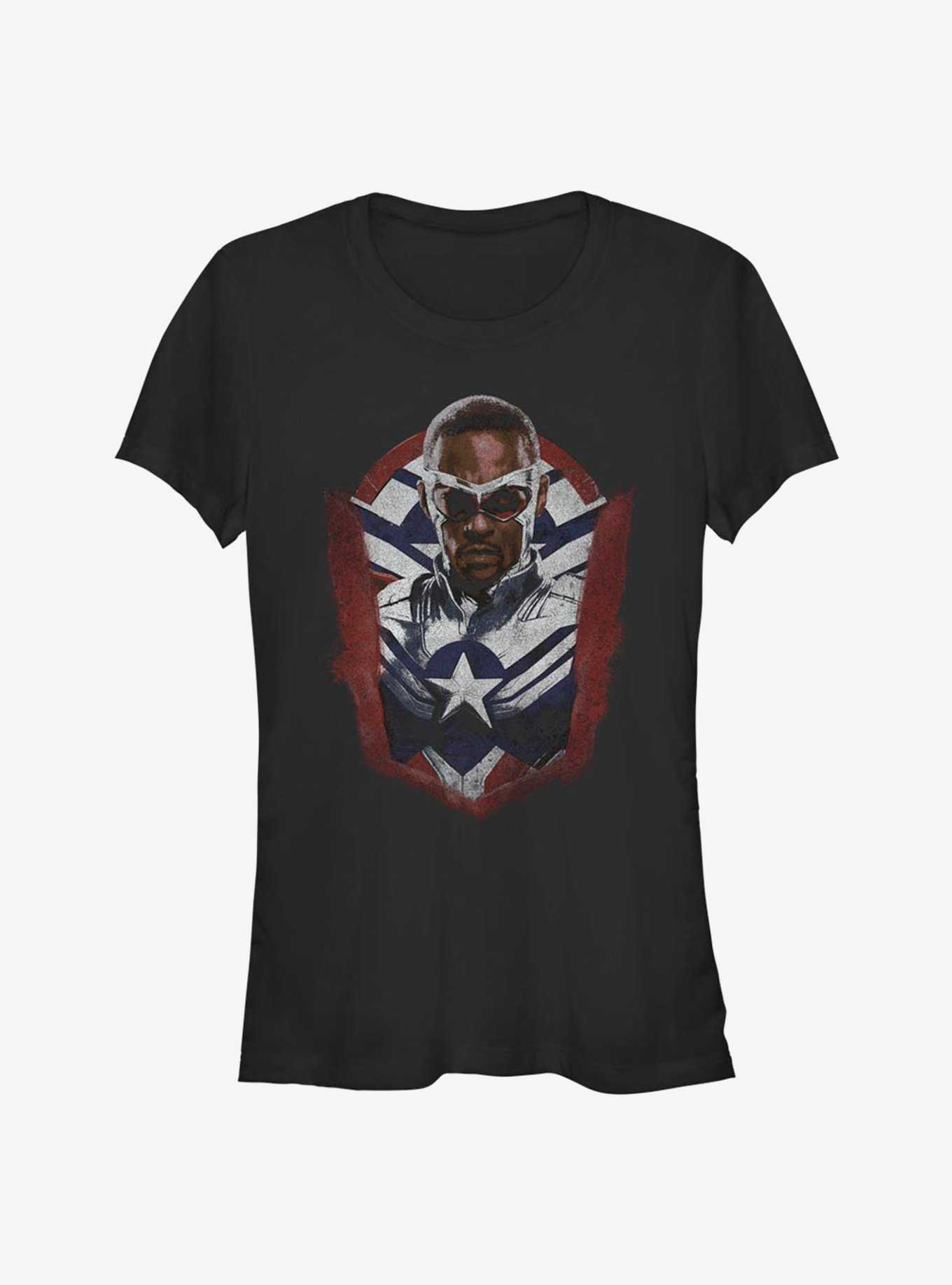 Marvel The Falcon And The Winter Soldier Sam Wilson Captain America Portrait Girls T-Shirt, , hi-res