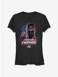 Marvel The Falcon And The Winter Soldier Captain America Sam Wilson Fierce Pose Girls T-Shirt, BLACK, hi-res