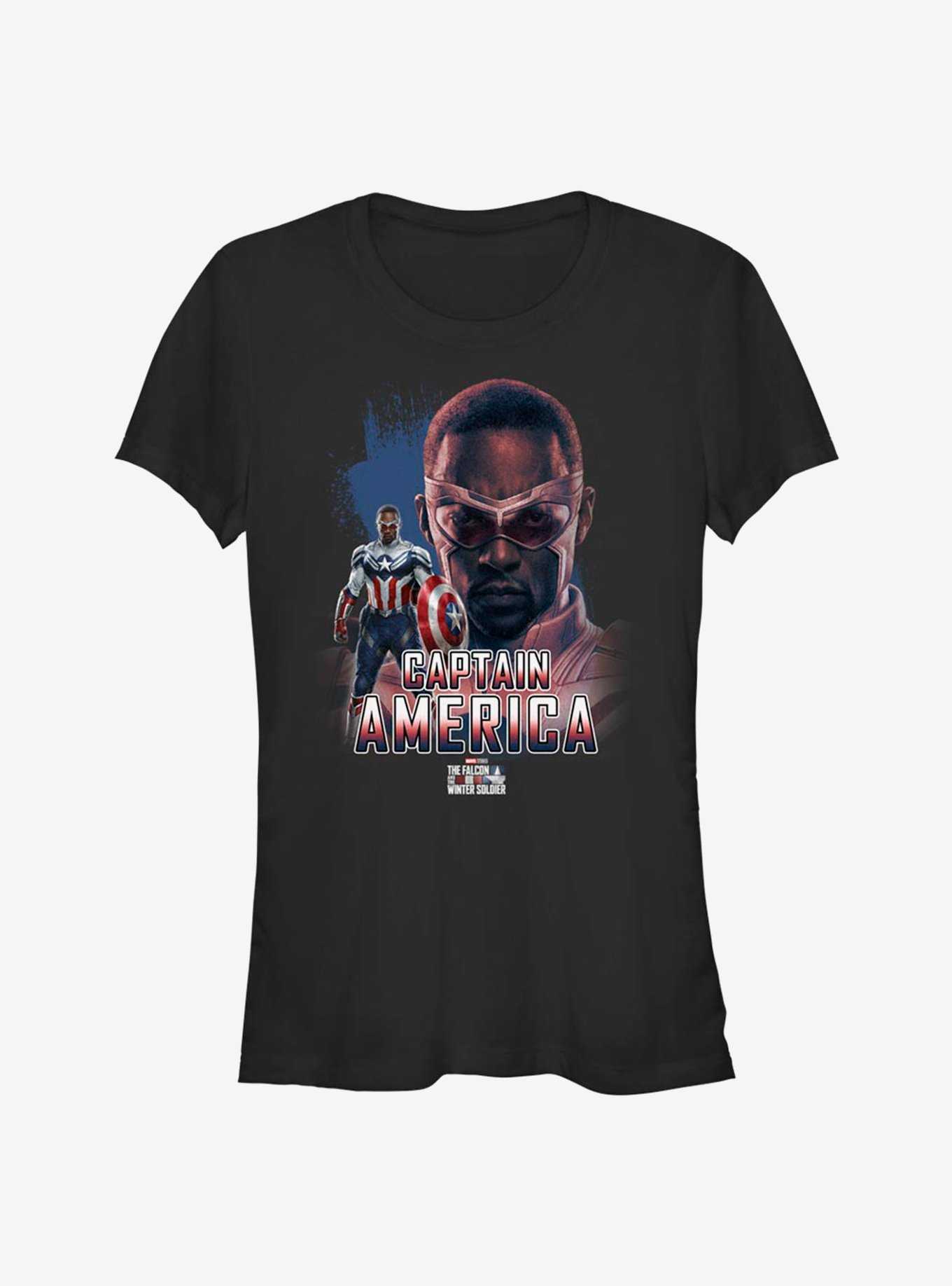 Marvel The Falcon And The Winter Soldier Captain America Sam Wilson Fierce Pose Girls T-Shirt, , hi-res