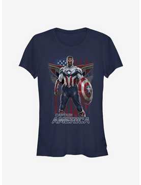 Marvel The Falcon And The Winter Soldier Sam Captain America Pose Girls T-Shirt, , hi-res