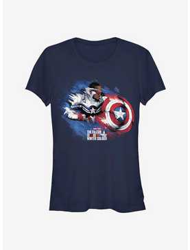 Marvel The Falcon And The Winter Soldier Sam Wilson Captain America Shield Girls T-Shirt, , hi-res