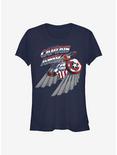 Marvel The Falcon And The Winter Soldier Captain America Sam Wilson Wings Girls T-Shirt, NAVY, hi-res