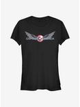 Marvel The Falcon And The Winter Soldier Captain America Falcon Logo Girls T-Shirt, BLACK, hi-res