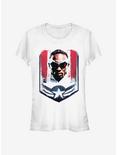 Marvel The Falcon And The Winter Soldier Sam Wilson Captain America Frame Girls T-Shirt, WHITE, hi-res
