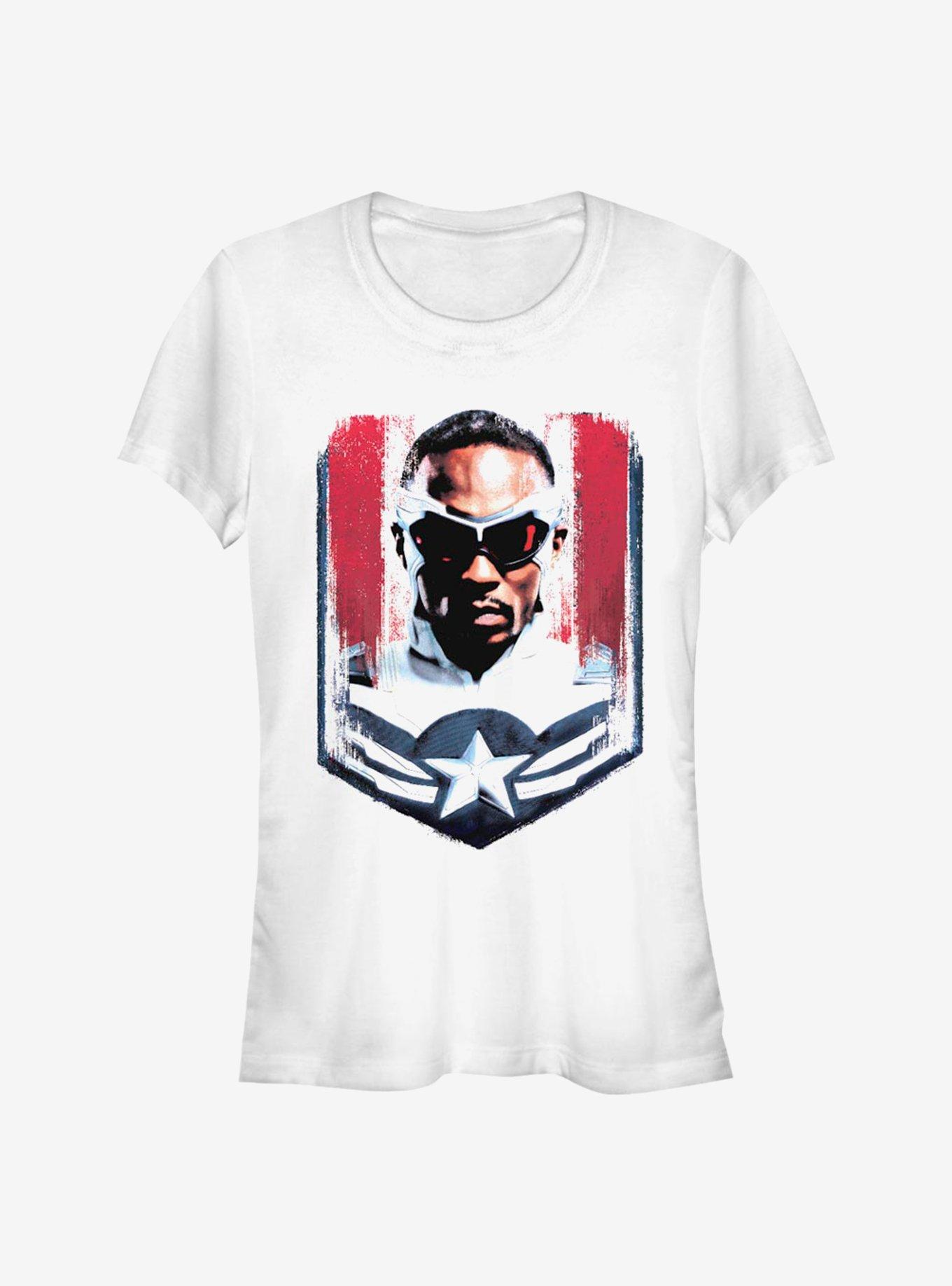 Marvel The Falcon And The Winter Soldier Sam Wilson Captain America Frame Girls T-Shirt, WHITE, hi-res