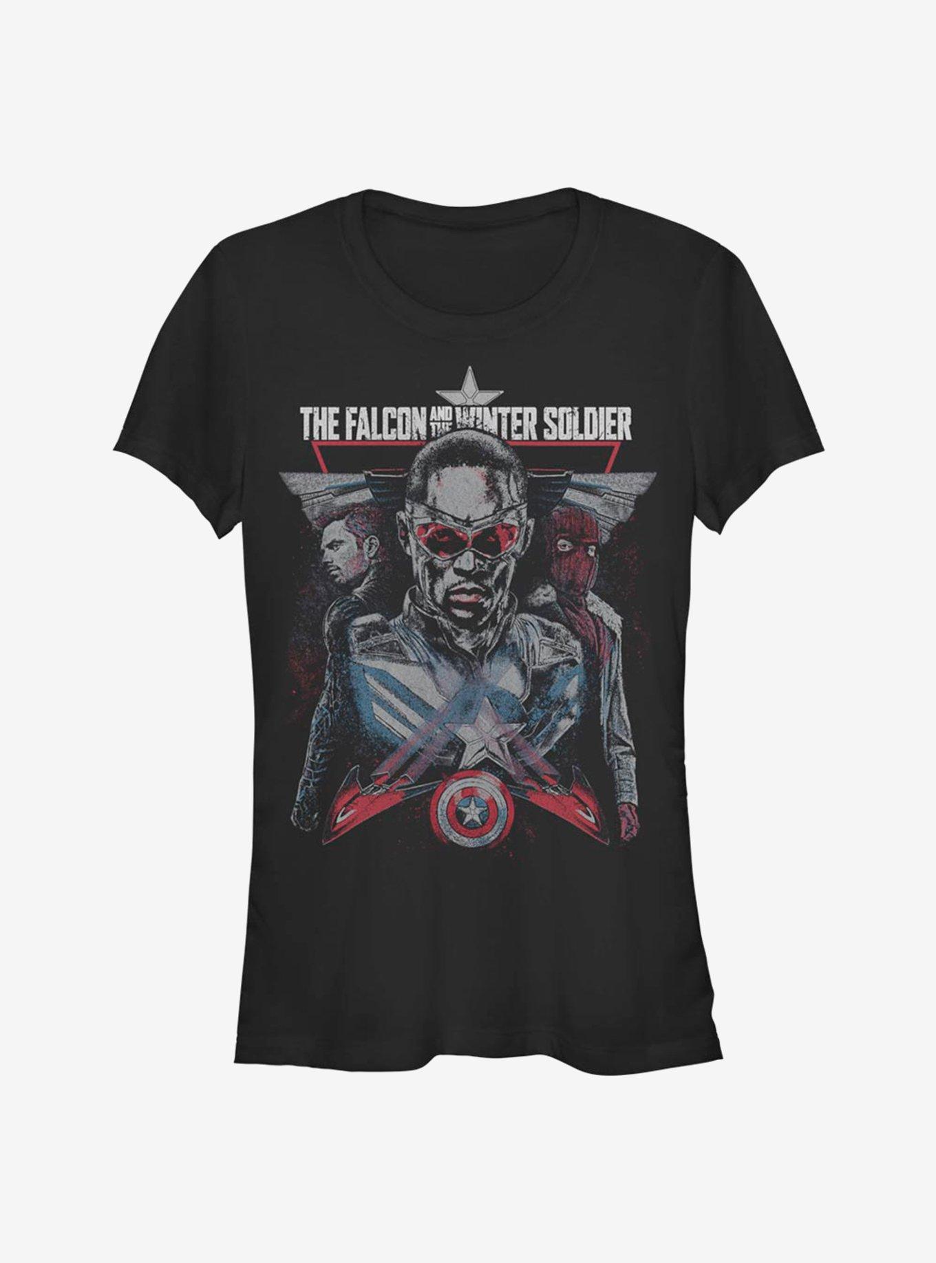 Marvel The Falcon And The Winter Soldier The Characters Girls T-Shirt, BLACK, hi-res