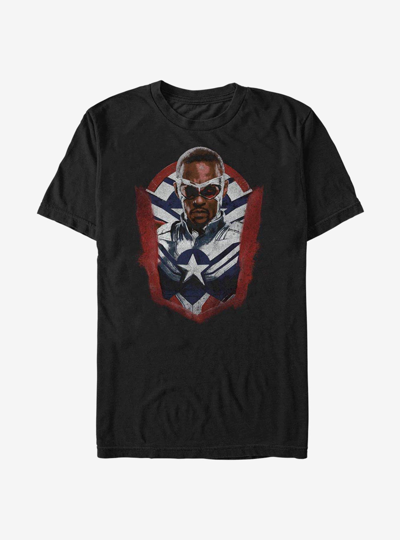 Marvel The Falcon And The Winter Soldier Sam Wilson Captain America Portrait T-Shirt, , hi-res