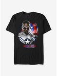 Marvel The Falcon And The Winter Soldier Captain America Sam Wilson Pose T-Shirt, BLACK, hi-res