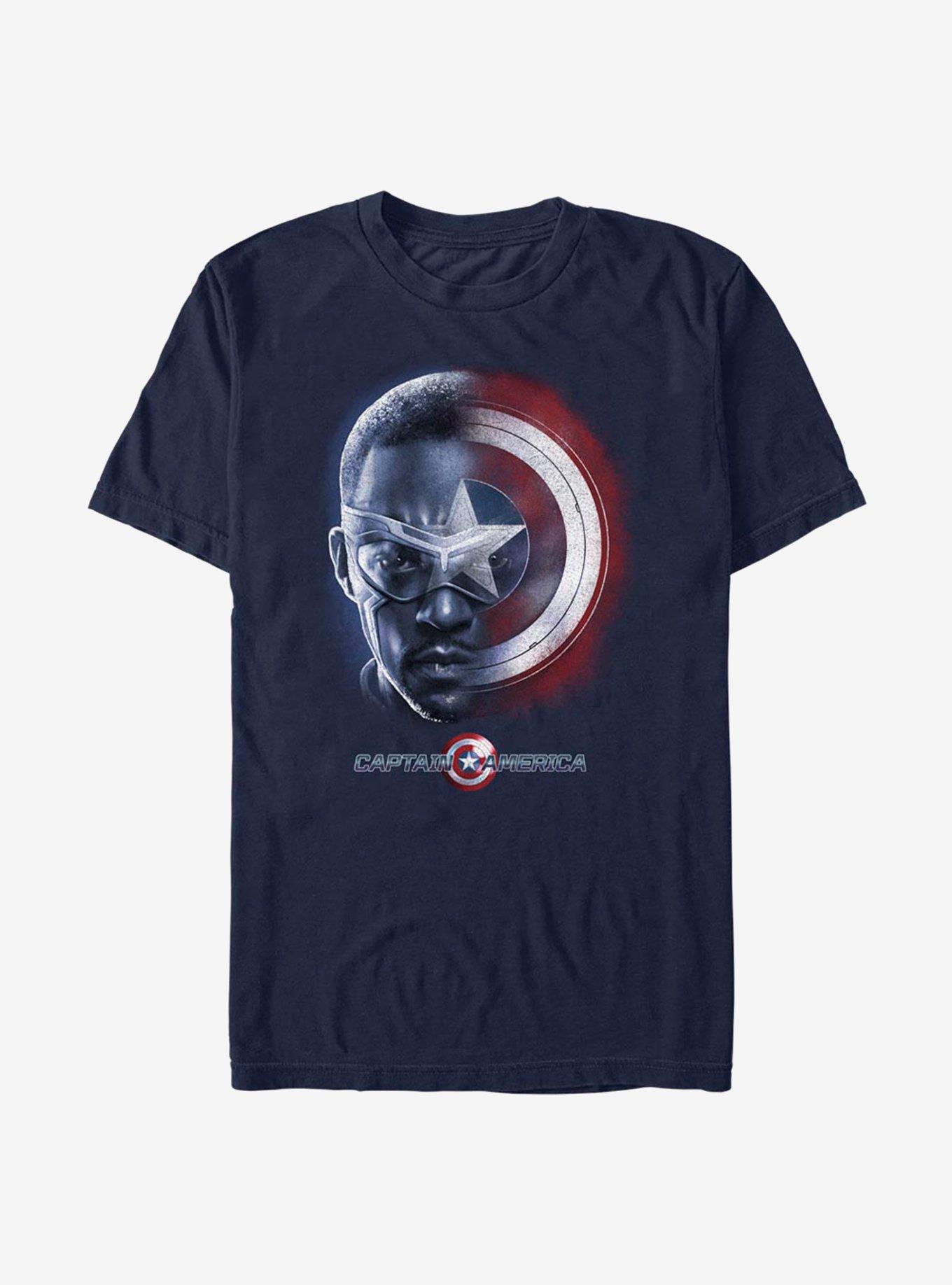 Marvel The Falcon And The Winter Soldier Sam And The Shield T-Shirt, NAVY, hi-res