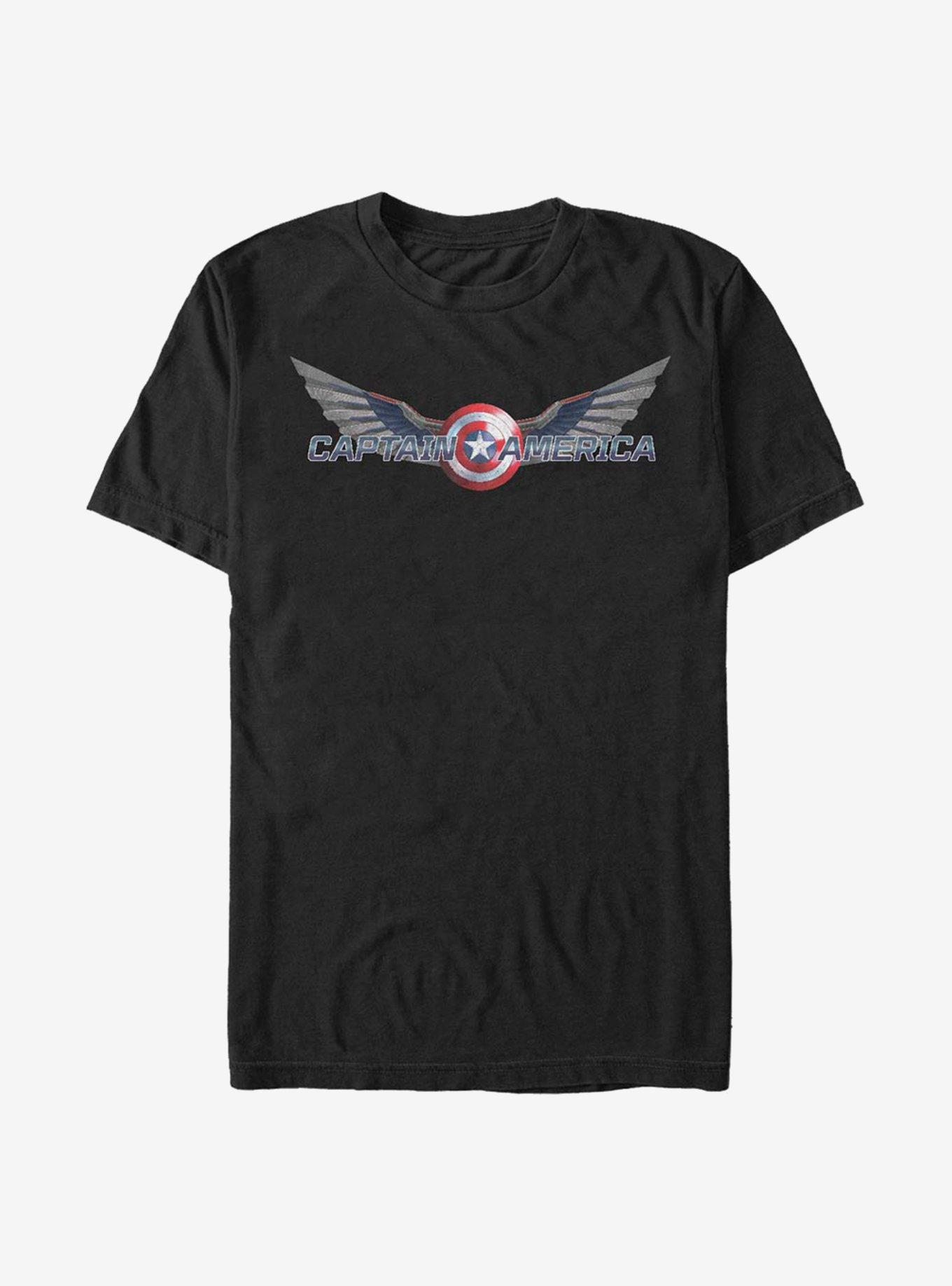 Marvel The Falcon And The Winter Soldier Captain America Falcon Logo T-Shirt, BLACK, hi-res