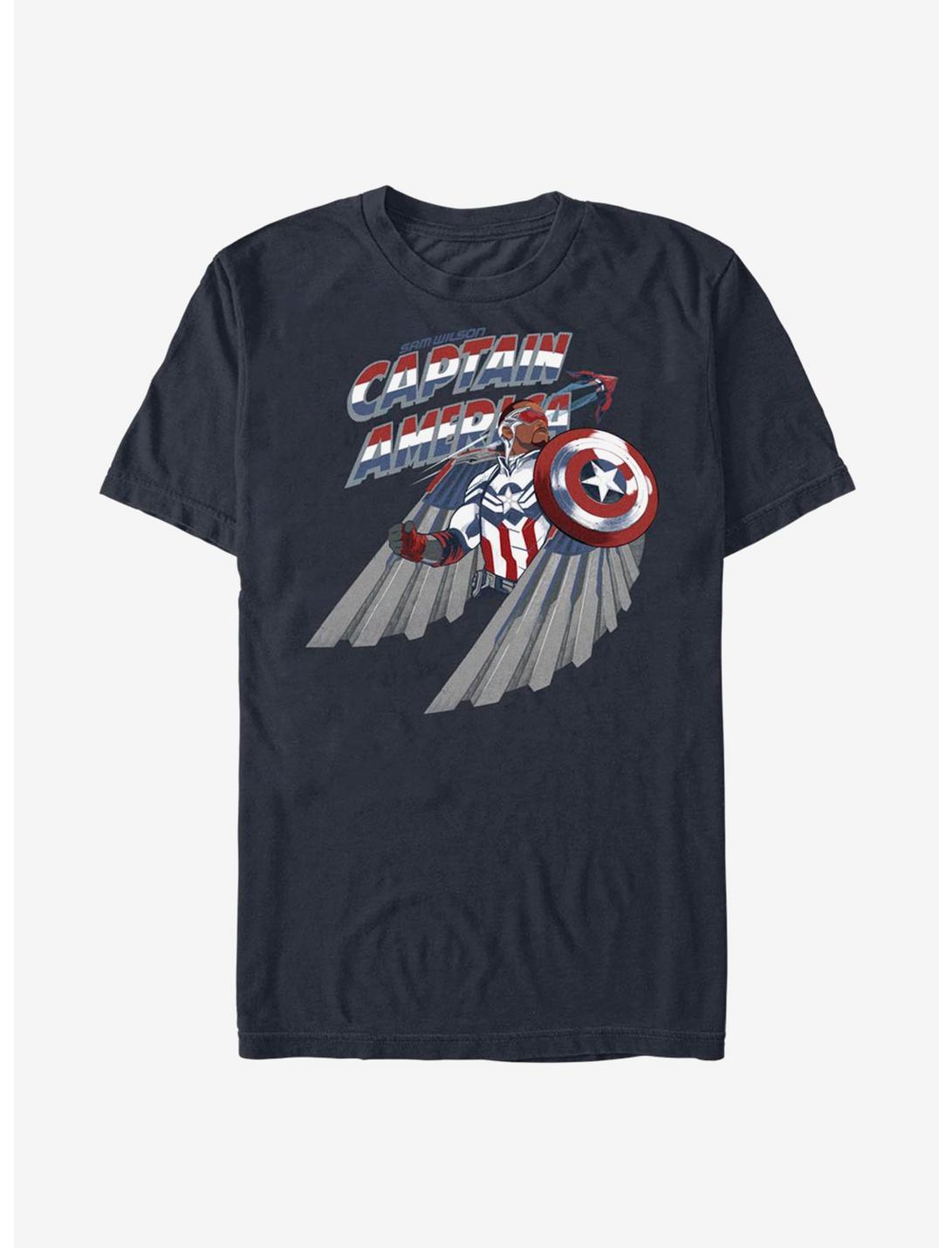 Marvel The Falcon And The Winter Soldier Shield Star T-Shirt, NAVY, hi-res