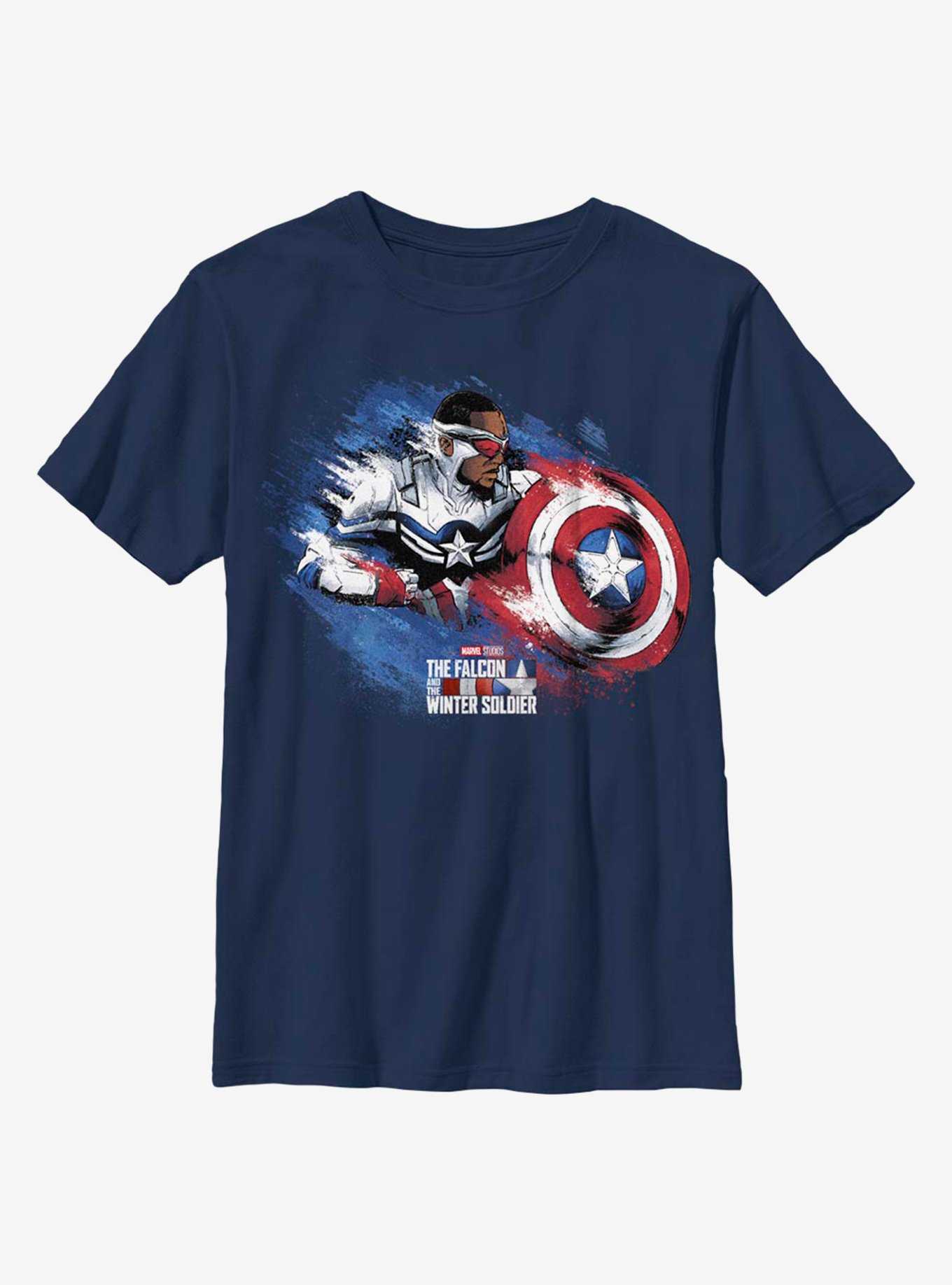 Marvel The Falcon And The Winter Soldier Captain America Sam Youth T-Shirt, , hi-res