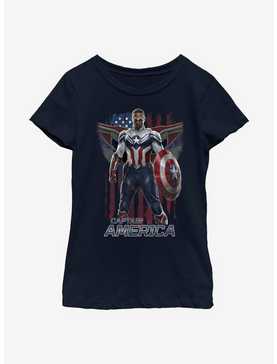 Marvel The Falcon And The Winter Soldier Captain America Costume Youth Girls T-Shirt, , hi-res