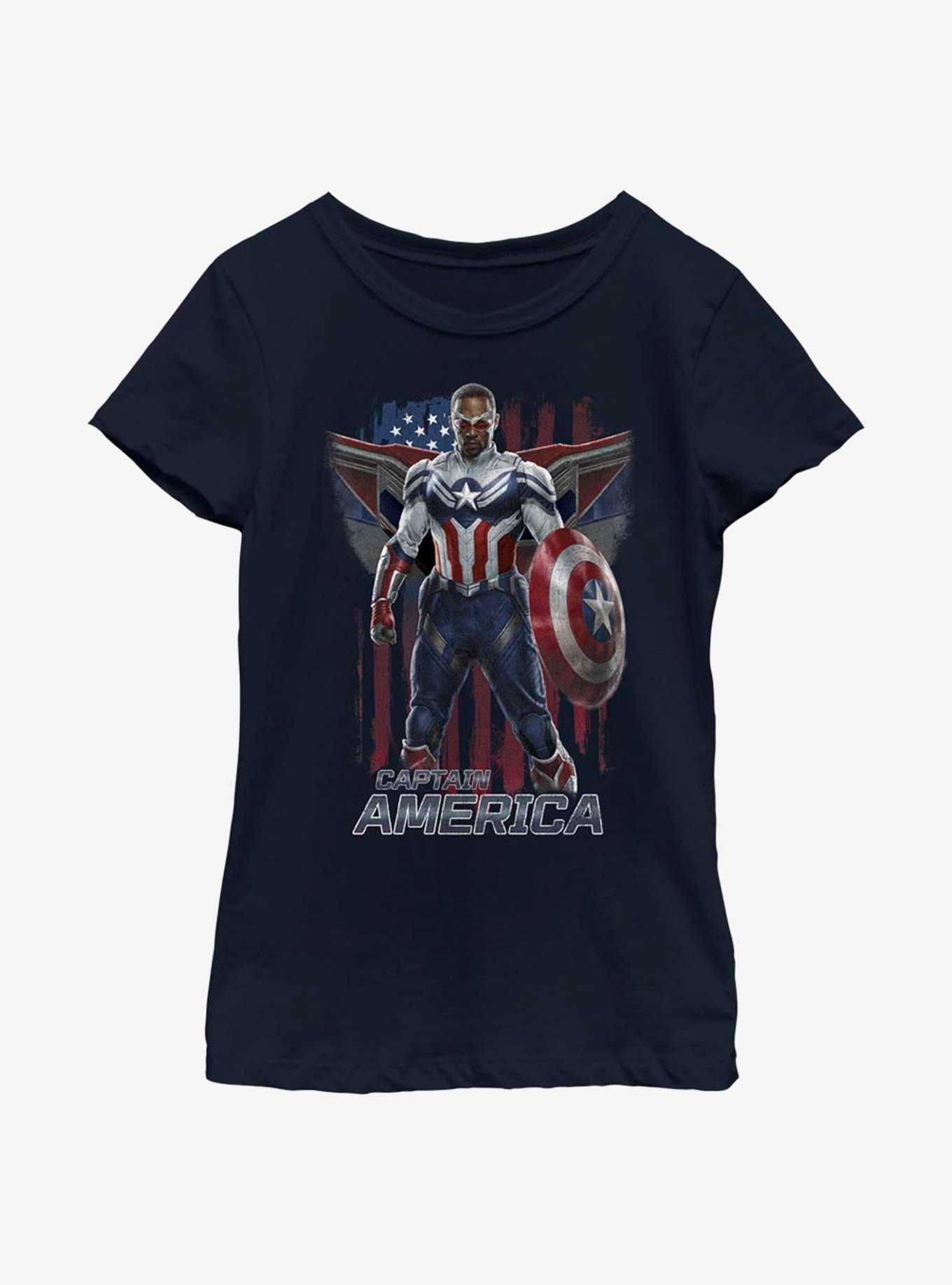 Marvel The Falcon And The Winter Soldier Captain America Costume Youth Girls T-Shirt, , hi-res