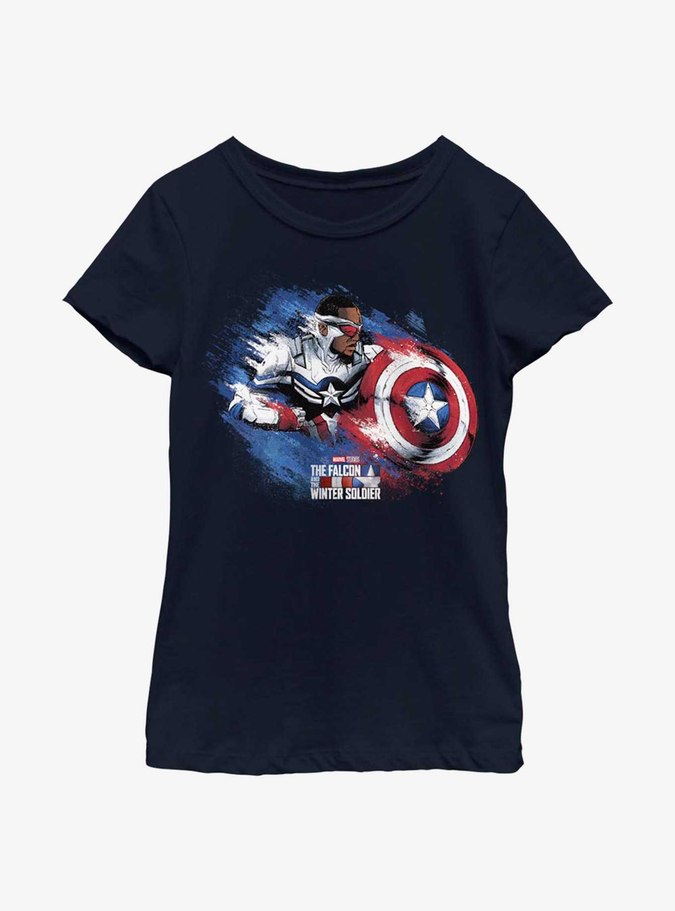 Marvel The Falcon And The Winter Soldier Captain America Sam Youth Girls T-Shirt, , hi-res