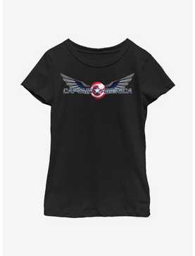Marvel The Falcon And The Winter Soldier Captain America Symbol Youth Girls T-Shirt, , hi-res