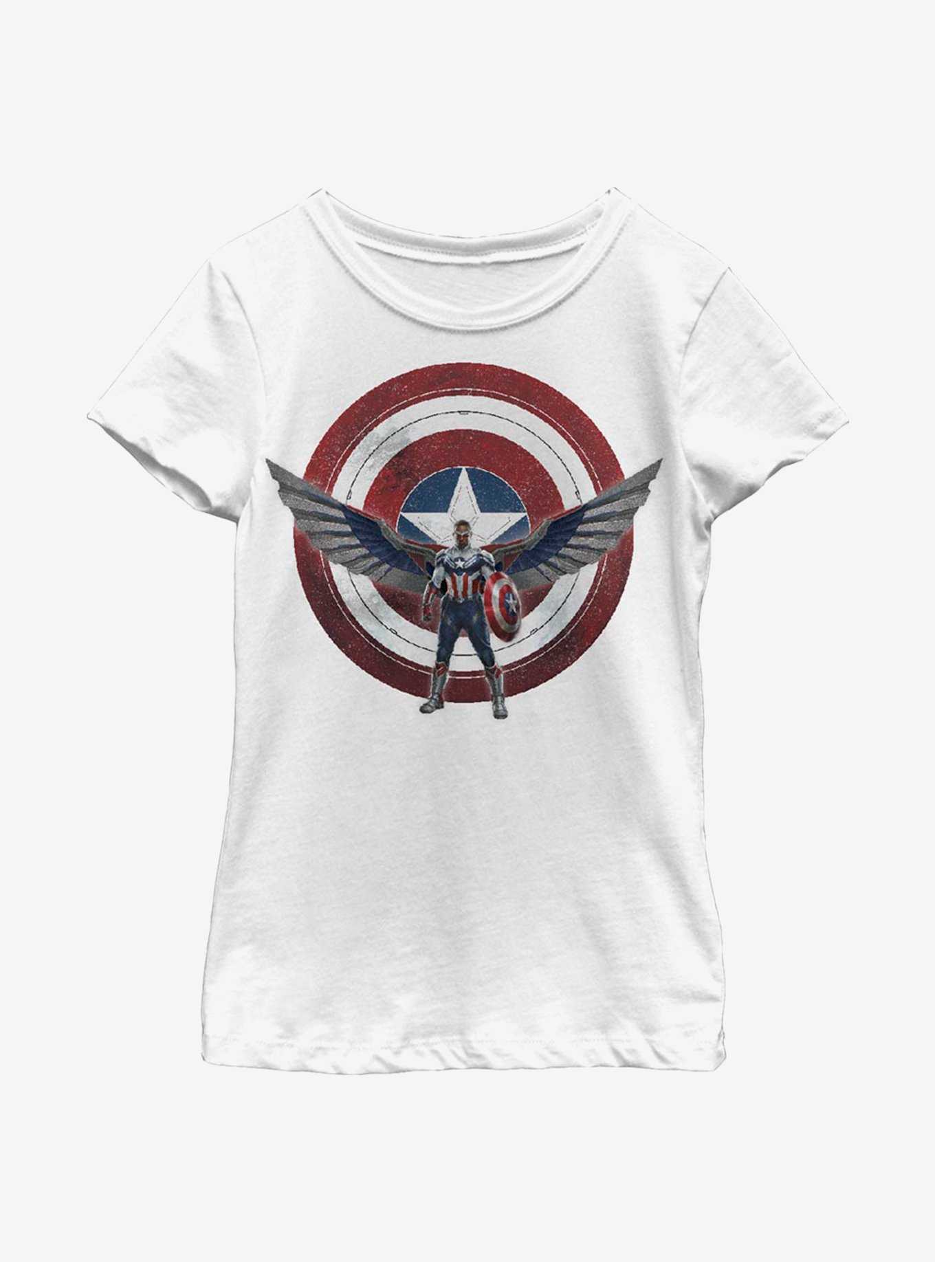 Marvel The Falcon And The Winter Soldier Sam Captain America Youth Girls T-Shirt, , hi-res