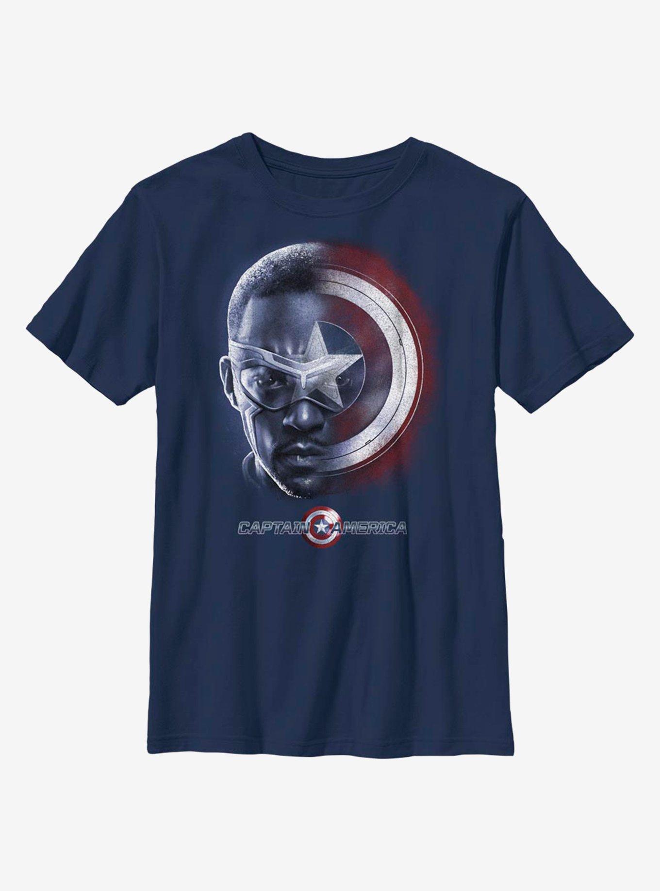 Marvel The Falcon And The Winter Soldier Sam And The Shield Youth T-Shirt, NAVY, hi-res