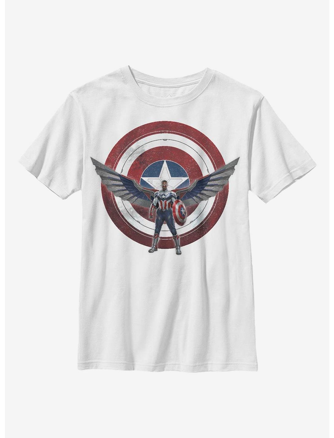 Marvel The Falcon And The Winter Soldier Sam Captain America Youth T-Shirt, WHITE, hi-res