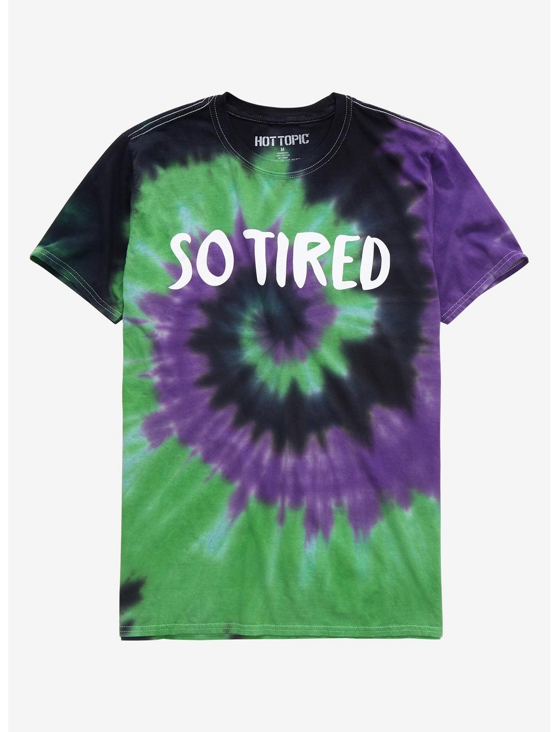 So Tired Green & Purple Wash T-Shirt, MULTI, hi-res
