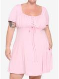 Pastel Pink Empire Dress Plus Size, PINK, hi-res