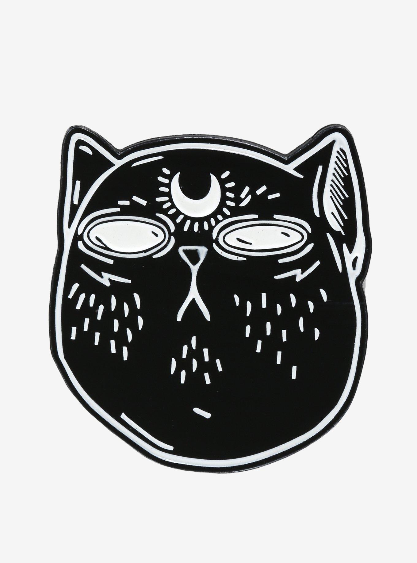 Moon Cat Enamel Pin By Lolle, , hi-res